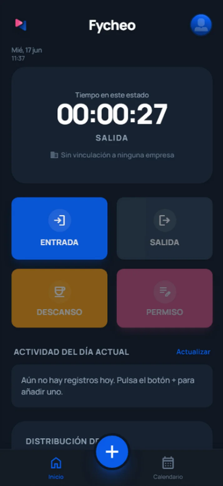 Fycheo App - Interfaz móvil del empleado