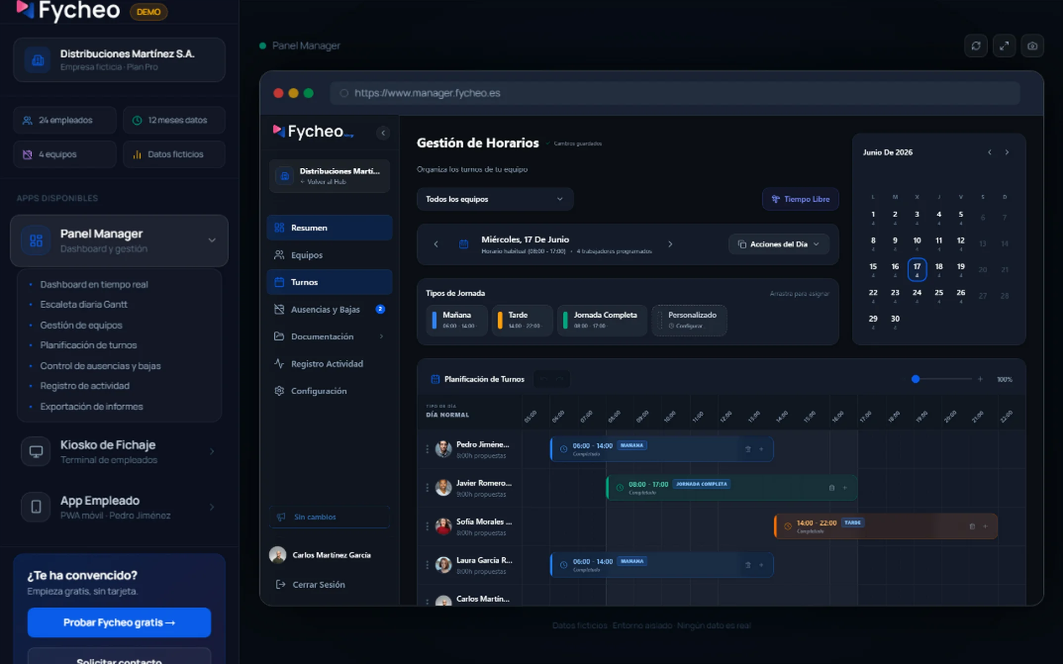 Fycheo Demo - Entorno interactivo de pruebas