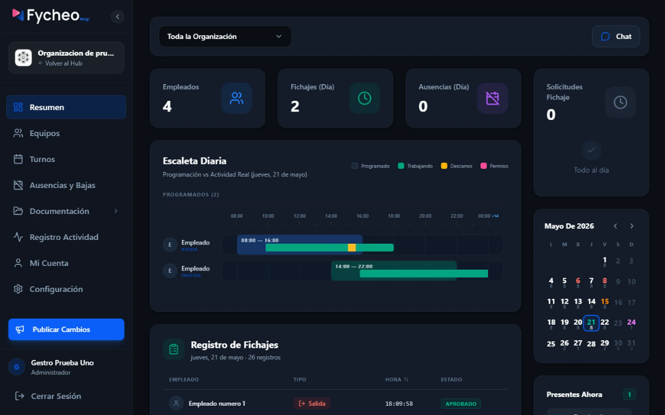 Fycheo Manager - Panel de control web